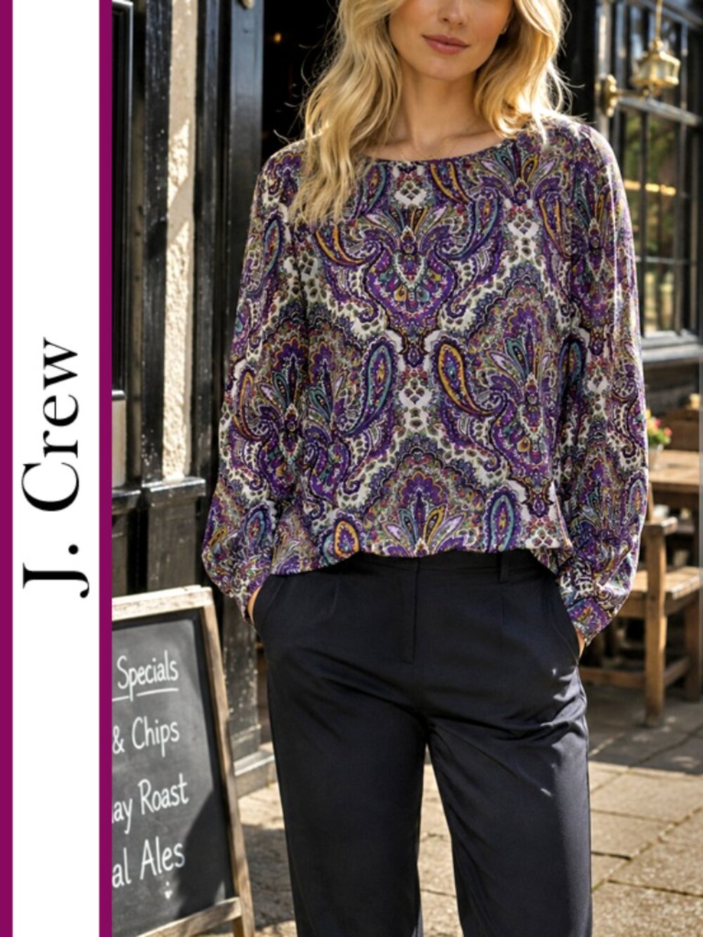 J. Crew | 'Talitha' Paisley Print Blouse Top